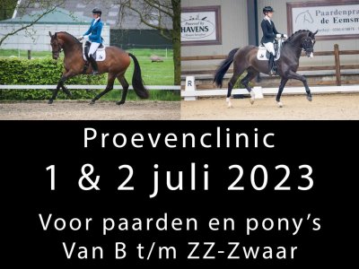 Proevenclinic op 1 en 2 juli 2023